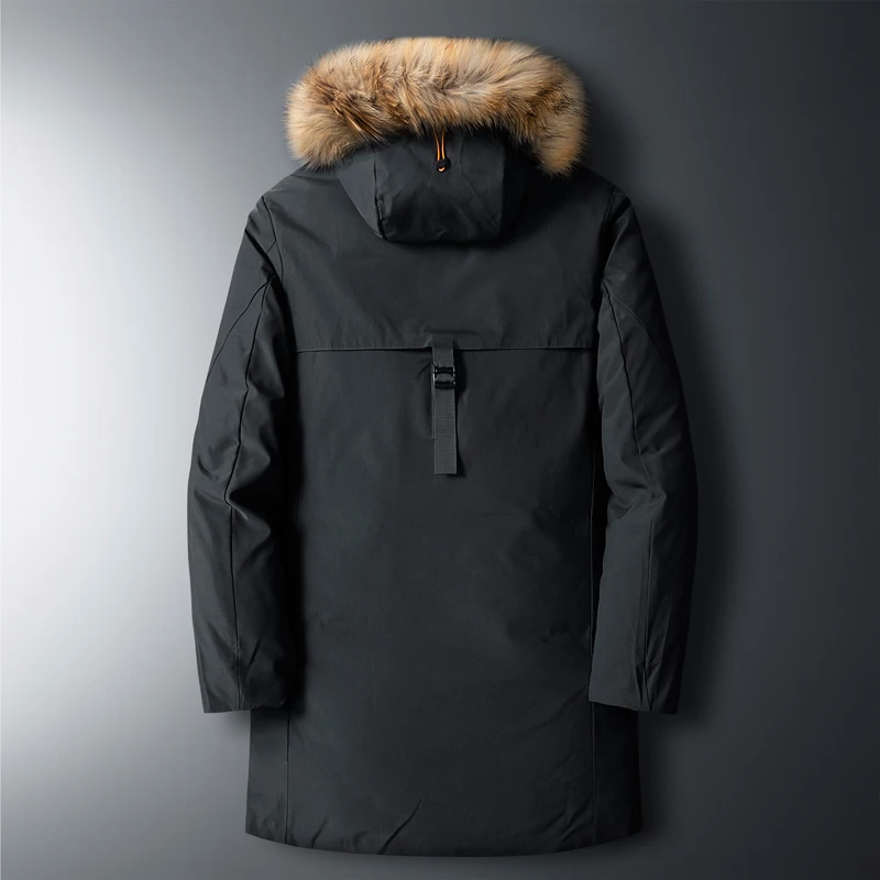 Mens Coat High Quality Thermal Down Jacket Thick Puffer Jacket Overcoat Men's Winter Parka Men 90% White Duck Down Removable Cap 3