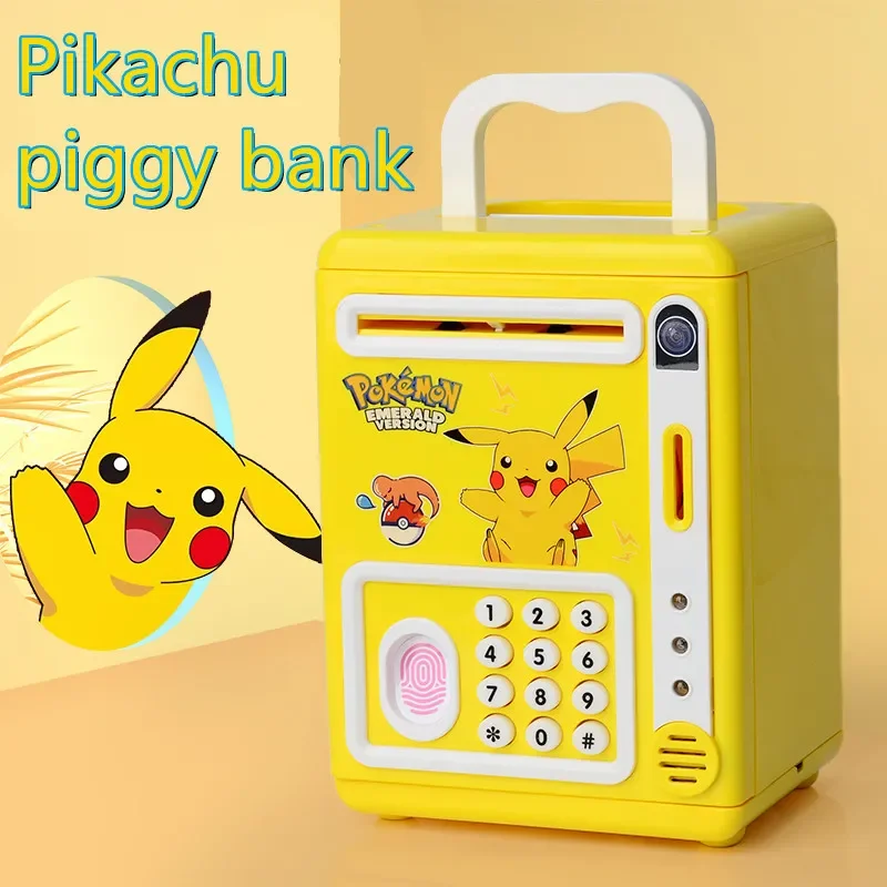 Pokemon Pikachu Electronic Piggy Bank Atm Password Smart Money Box Musica Cash Saving Box Action Figure Giocattolo Per Bambini Regali Di Natale