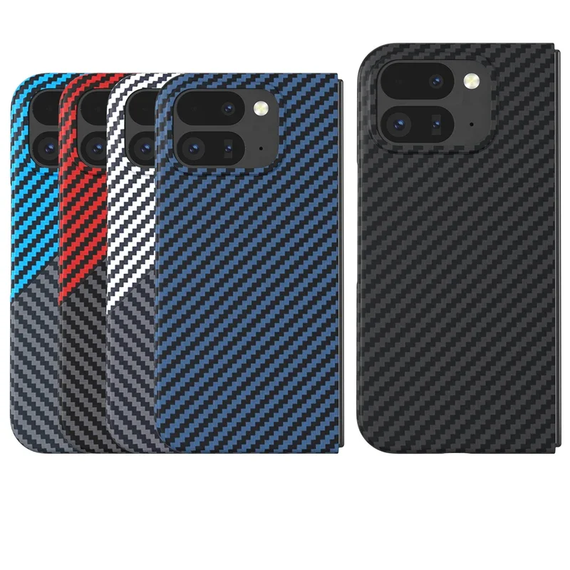 Ultra Thin Carbon Fiber Pattern Frosted Shockproof Folding Case