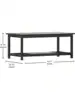 Two Tiered Commercial Grade Adirondack Coffee Table - Black Finish Poly Resin Wood - All-Weather - Slatted Shelf Design 2