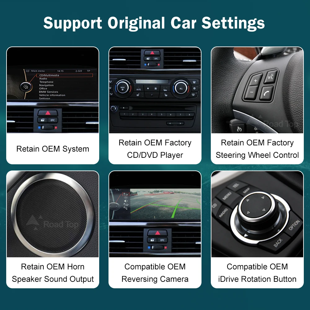 Pantalla multimedia de 8.8'' con CarPlay y Android Auto inalámbricos para BMW Serie 3 5 E60 E61 E90 E91 E92 E93 con sistema CCC CIC 5