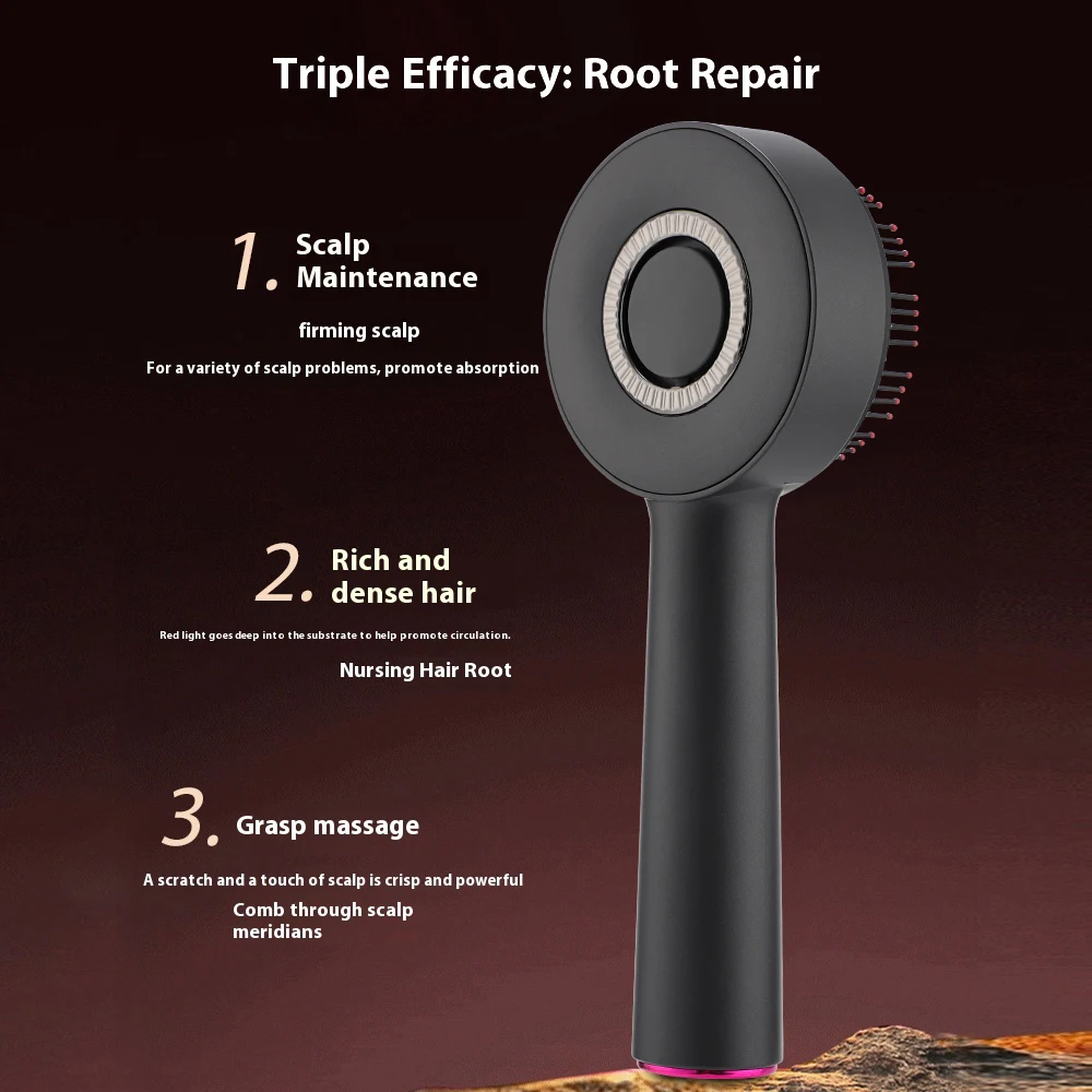 Electric Vibration Massage Comb Red Light Therapy Hair Growth Massage Scalp Brush Anti Hair Loss Liquid Oil Applicator Hair Care