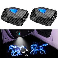 

2Pcs Carbon Fiber Cartoon Anime LED Car Door Projection Light Novelty Dynamic Movie Gif Lamp Atmosphere Animated Night Projector