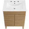 Render Vanity Floor, 24 Inch, Oak/White Sink bathroom vanity  bathroom cabinet  bathroom sink cabinet   bathroom sink cabinet 5