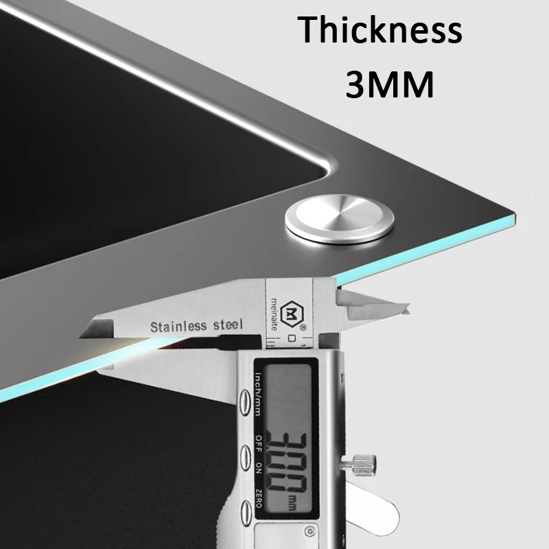 Stainless Steel Raindance Waterfall Kitchen Sink Large Single Bowl Wash Basin Sink Undercounter Topmount Faucet Drain