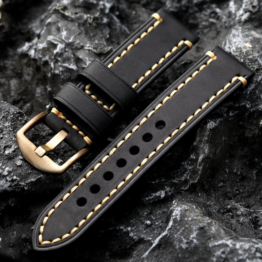 Cinturino Orologio Pelle Morbida Stile Vintage - Marrone, Taglie 18-26mm, Uomo