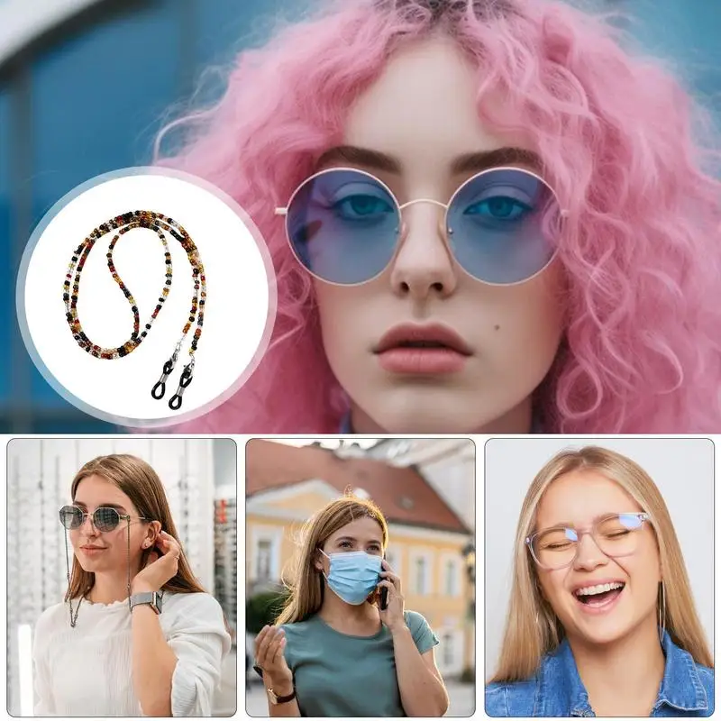 Fashion Eyeglass Chains for Women Pear Crystall Sunglasses Chains Glasses Cord Holder Eyewear Lanyard Necklace Strap Rope ﻿