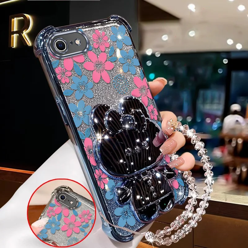 Vibrant Floral Phone Case Set with Lanyard & Stand – 3 Piece Bundle