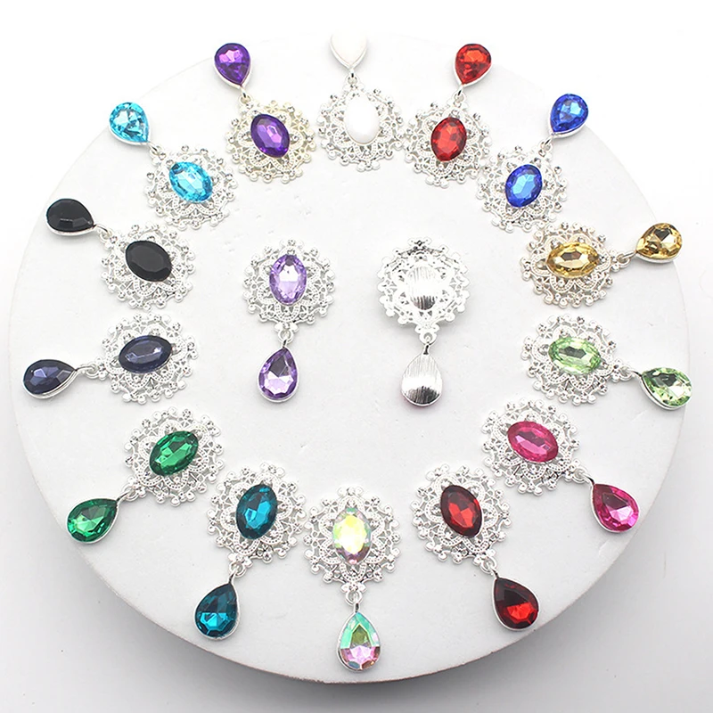 

Crystal Rhinestone Water Drop Shape Brooch Accessories DIY Wedding Invitation Card Wine Glass Gift Box Creative Decoration