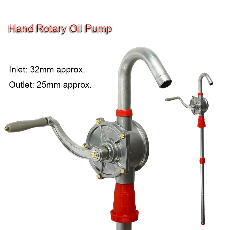 

22L/min Manual Hand Pump 32mm Heavy Drum Rotary New Oil Fuel Barrel Heavy Duty Pump Diesel Fuel Oil Gas Transfer Tools