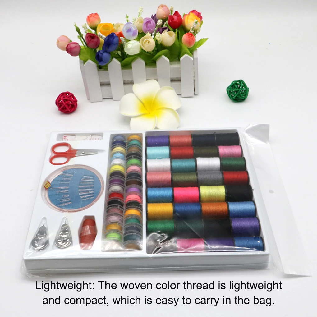 Description Picture 4 of itemSewing Thread Set 64 Color DIY Knitting Rope Woven Handicraft Thread Sewing Tool Kit Needle Box Color Random