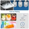 Ice Maker Countertop, LED Display Portable Ice Maker Machine with Handle, 26.5lbs/24Hrs,8 Cubes in 6 Mins,fr Home Kitchen,Office 3