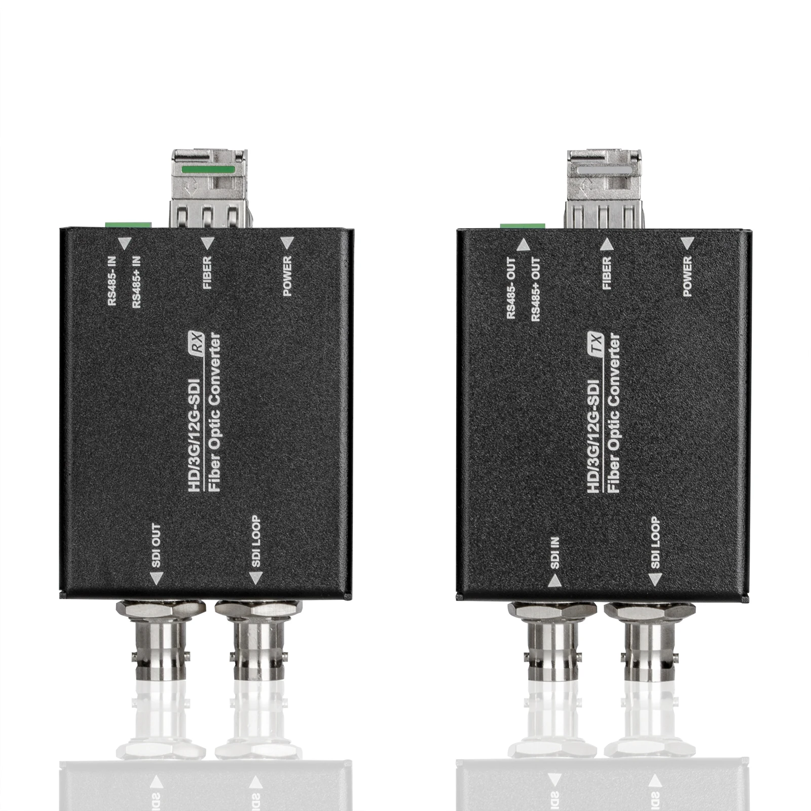 탈리 또는 RS485 SMF LC 섬유 커넥터가 있는 12G SDI 섬유 변환기, 비디오 송신기 리시버, 10km, 12g