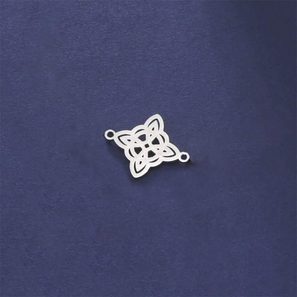 5 teile/los Doppel Loch Charms Für Armband Diy Machen Edelstahl Hexe Knoten Schmuck Charme Großhandel Amulett Anhänger Zubehör – Detail 10
