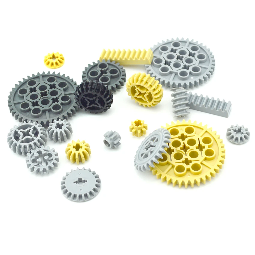 Building Blocks Construction Blocks MOC Bricks Bulk Technical Gear Parts Worm Rack Classic Accessories Train Car Crane Model DIY