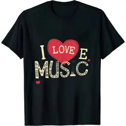 

I Love Music Shirt Music Lover Shirt I Heart Music T-Shirt