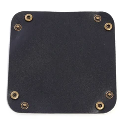 Nordic PU Leather Foldable Storage Tray - Stylish Desktop Organizer for Jewelry, Cosmetics, and Essentials (Black)