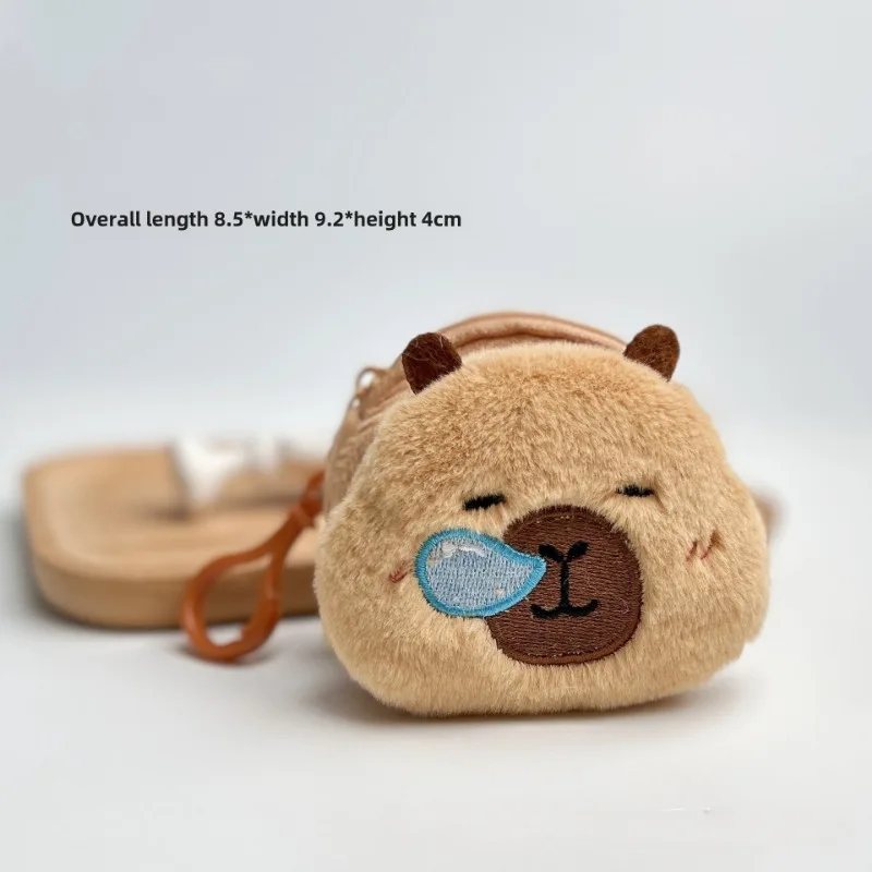 Creative Capybara Anime Plush Coin Purse Fashion Kawaii Mini Round Cartoon Bags Pendant