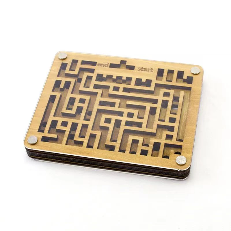 Labyrinthe en bois 3D à deux couches, casse-tête, jouets pour enfants