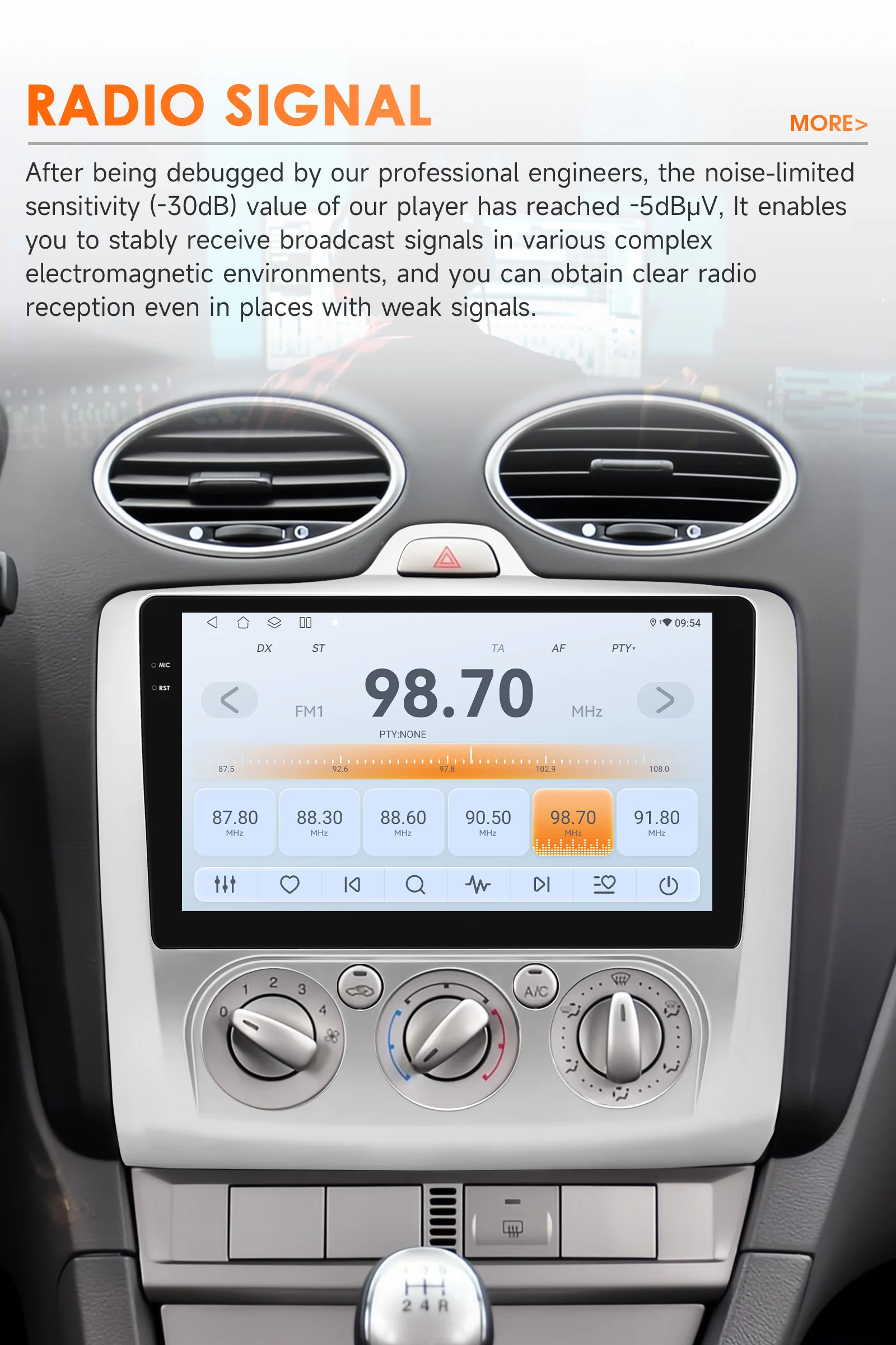 Hizpo 8Core 2Din Android 14 Autoradio für Ford Focus 2 3 Mk2 Mk3 2004–2011 CarPlay 4G BT5.4 DSP GPS von Qualcomm Snapdragon 6115 – Detail 19