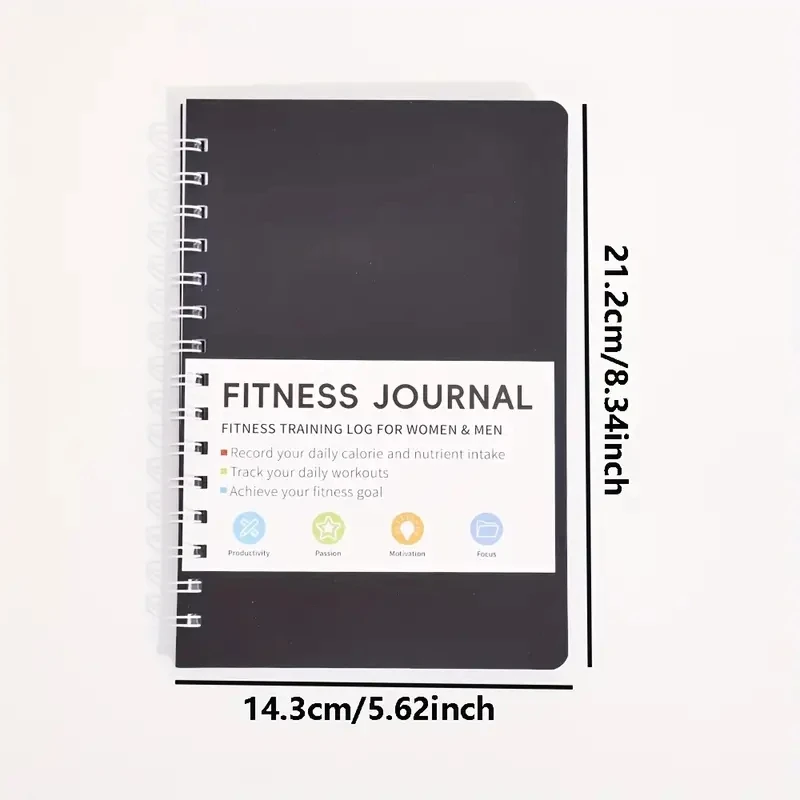 Daily Exercise & Nutrition Planner - Fitness Journal Spiral Notebook