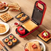 Multifunction Sandwich Waffle Maker Baking Takoyaki Pancake Maker Timed Breakfast Machine Mini