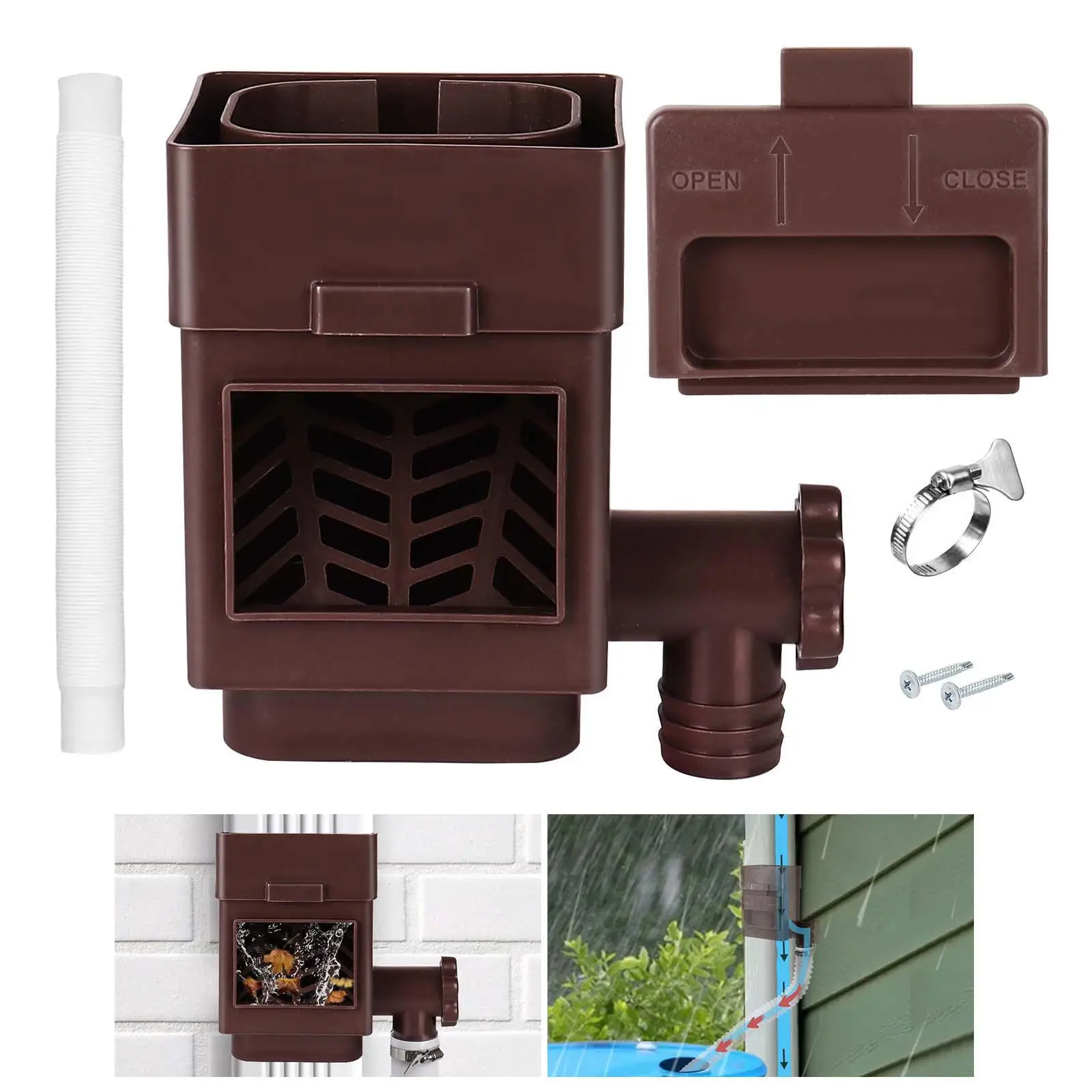 Rain Water Collection System Wear Resistant High Performance Raindrop Collection for Downspouts Watering Lawn Gardening Yard