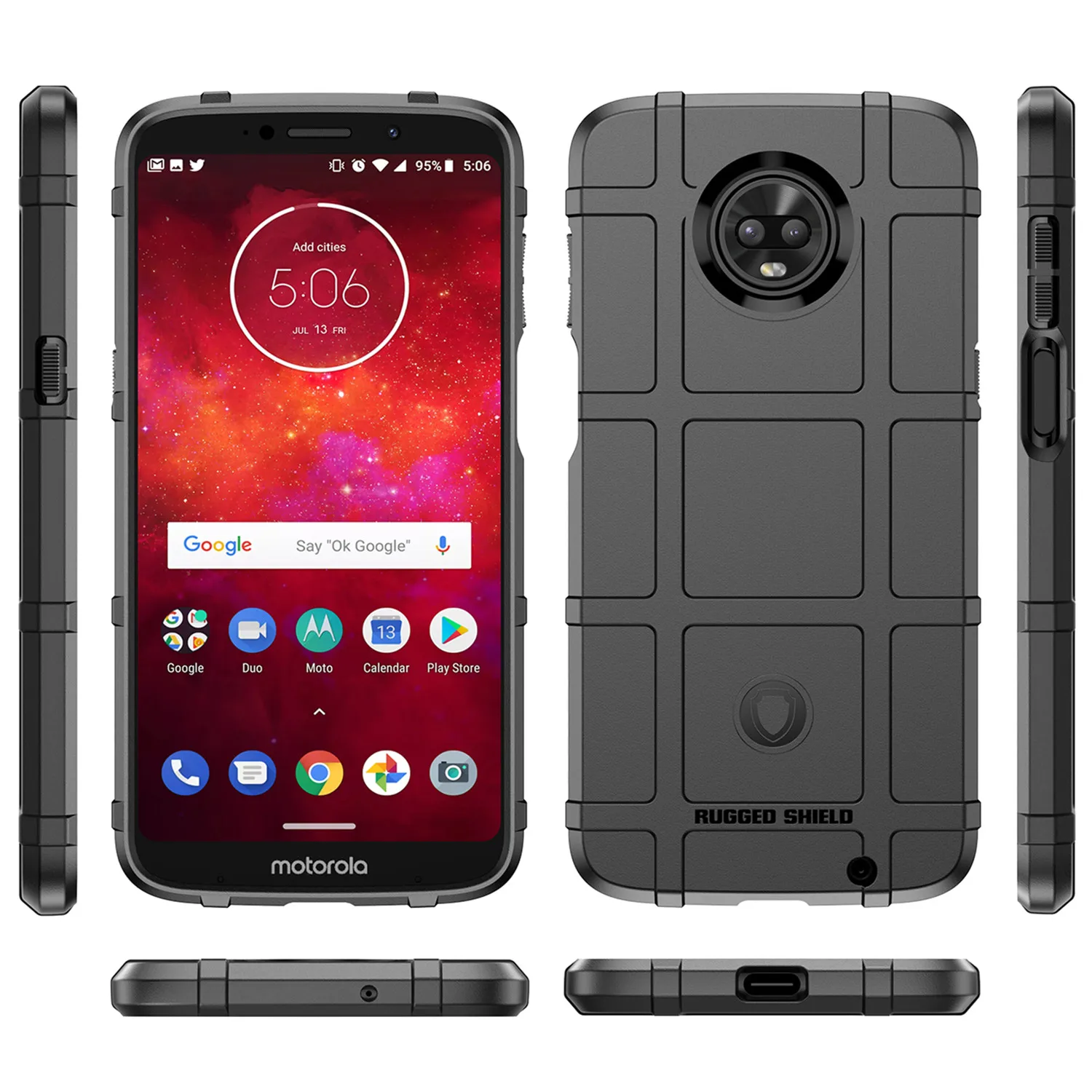 Heavy Duty Soft Shield Silicone Back Cover - Matte Rubber Armor Phone Case