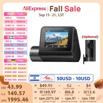 70mai Dash Cam A200 Dual-channel Record 1080P HDR 2'' IPS Screen 24H Parking Monitor 70mai Car DVR A200 WIFI APP 130° FOV