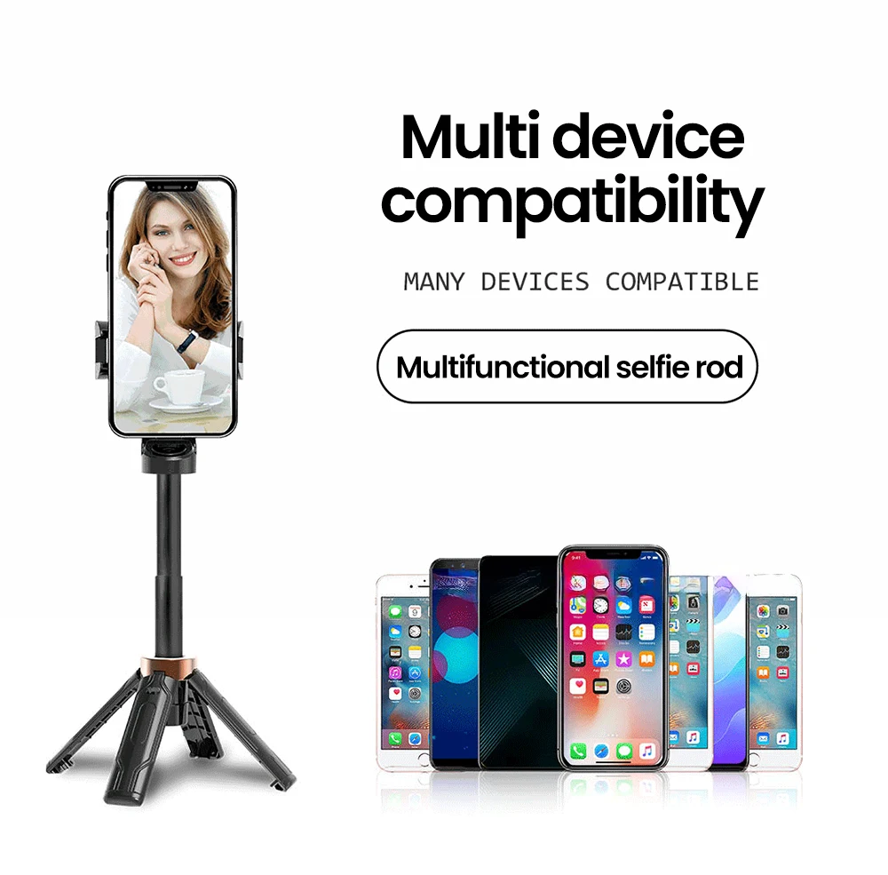 Draadloze Bluetooth selfiestick, mini-statief, uitschuifbare monopod, afstandsbediening voor iPhone, Samsung en Xiaomi._voghion.com