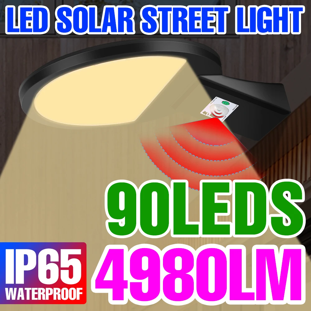 LED Solar Street Light Outdoor Smart Lamp SMD2835 Waterproof IP65 Spotlight Solar Powered Lamp Street Lighting Motion Sensing гибкий неон luazon lighting 6 × 12 мм ip65 5 м smd2835 120 led м 12 в свечение синее