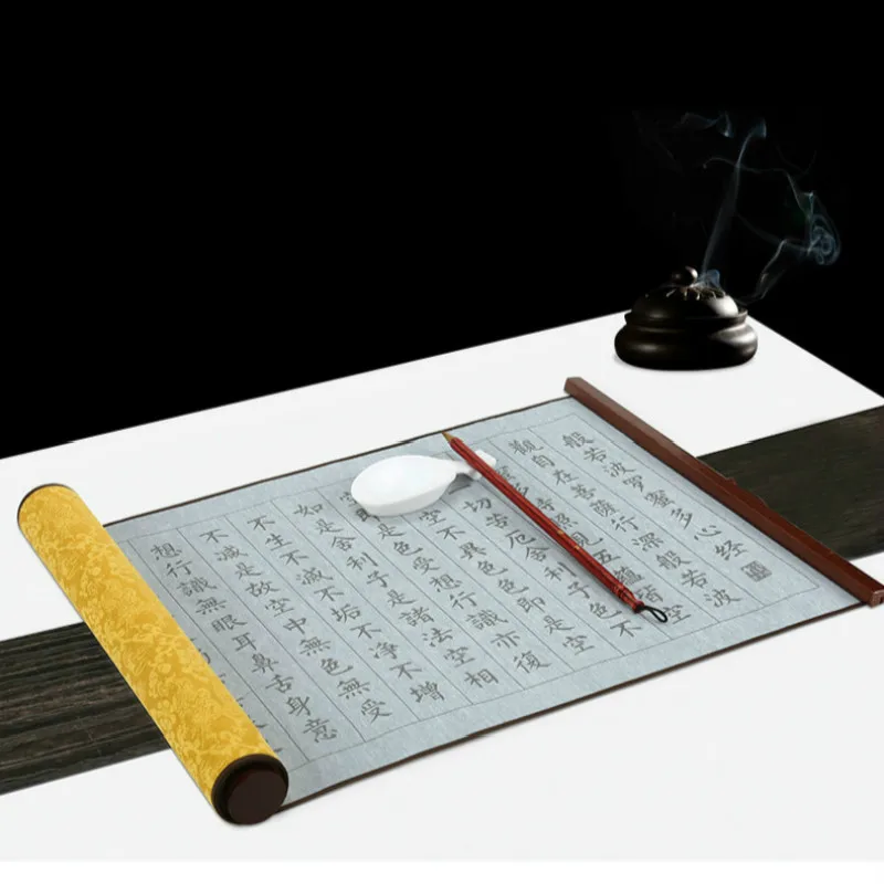 Magic Water Writing Cloth Scroll Copybook Chinese Brush Calligraphy Practice Tao Te Ching Heart Sutra Calligraphy Copybook Set