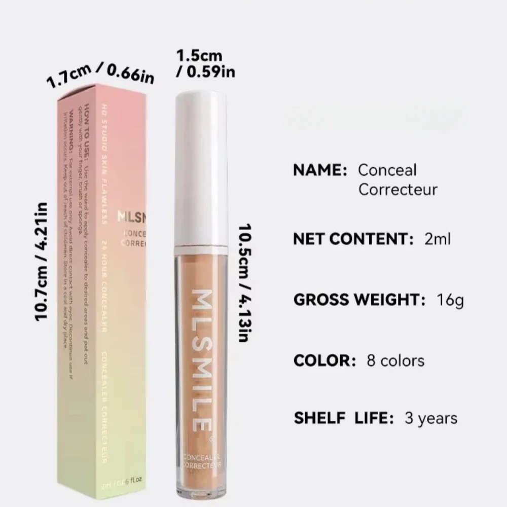Purple Liquid Concealer Moisturizing Cover Dark Circle Facial Color Corrector Lasting Contouring Makeup Cosmetics Waterproof