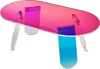 Acrylic Coffee Table, Iridescent Acrylic End Table,Colorful Acrylic Side Table 37.4 in (L) x 19.7 in (W) x 13.8IN (H) for Coffee 1