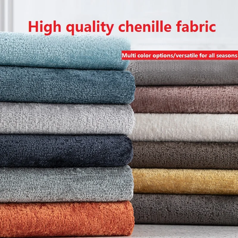 High-grade Chenille Sofa Fabric Thickened Solid Color Nordic Style Simplicity Sofa Cover Bay Window Mat Curtain Flannel Fabric