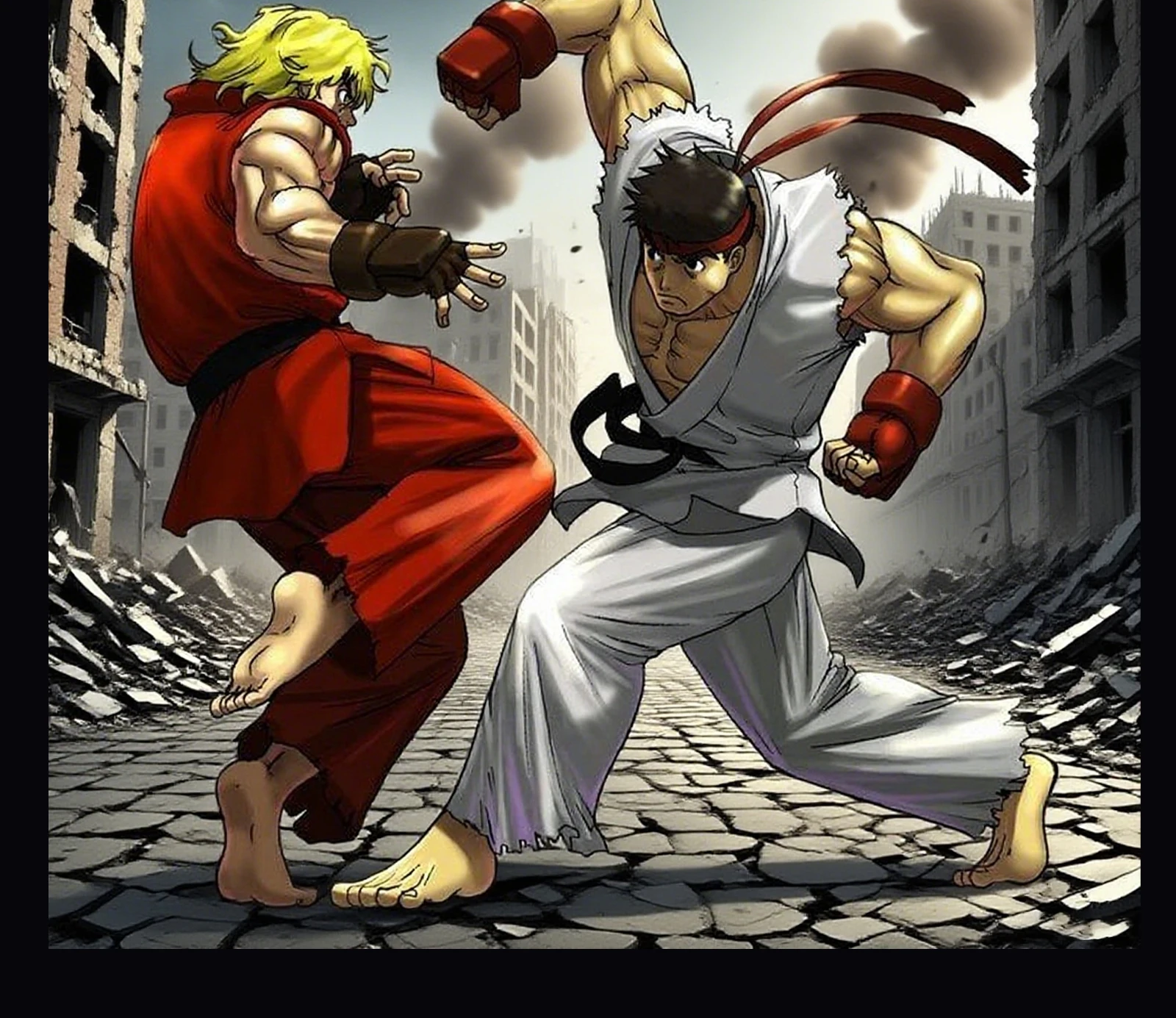 Street Fighter Ryu and Ken Martial Arts Uniform Cosplay Costume Set