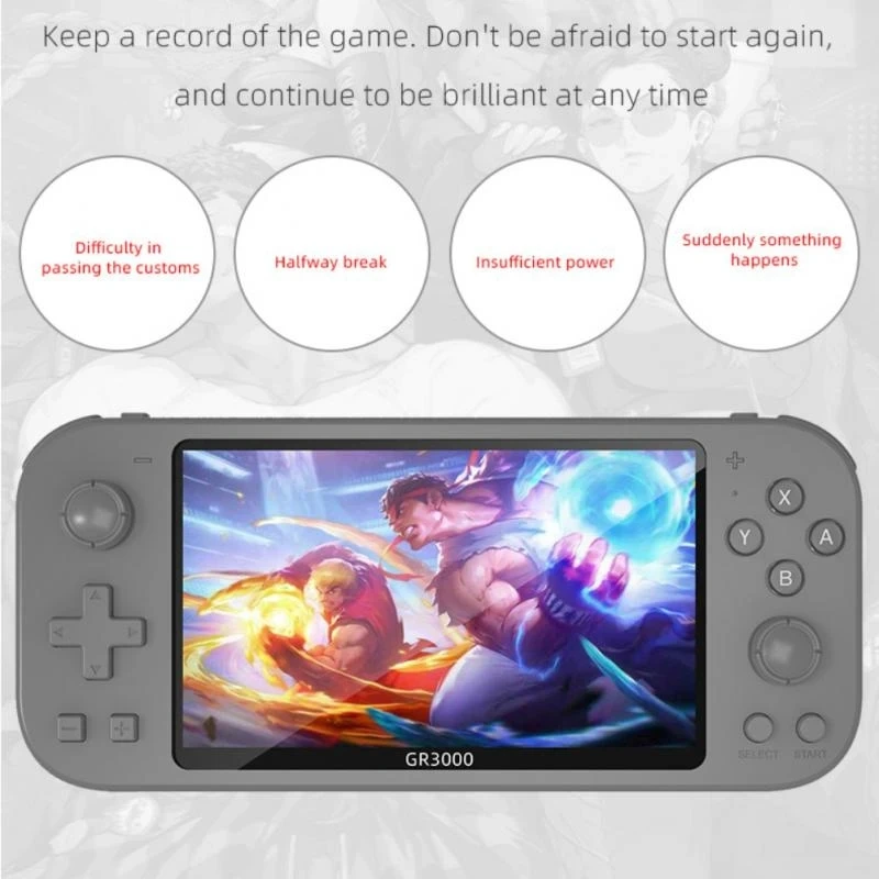 GR3000 5.1 Inch Handheld Portable Game Console 8G Preinstalle 10000+ Free Games Support TV Out Video Game Machine Boy Player