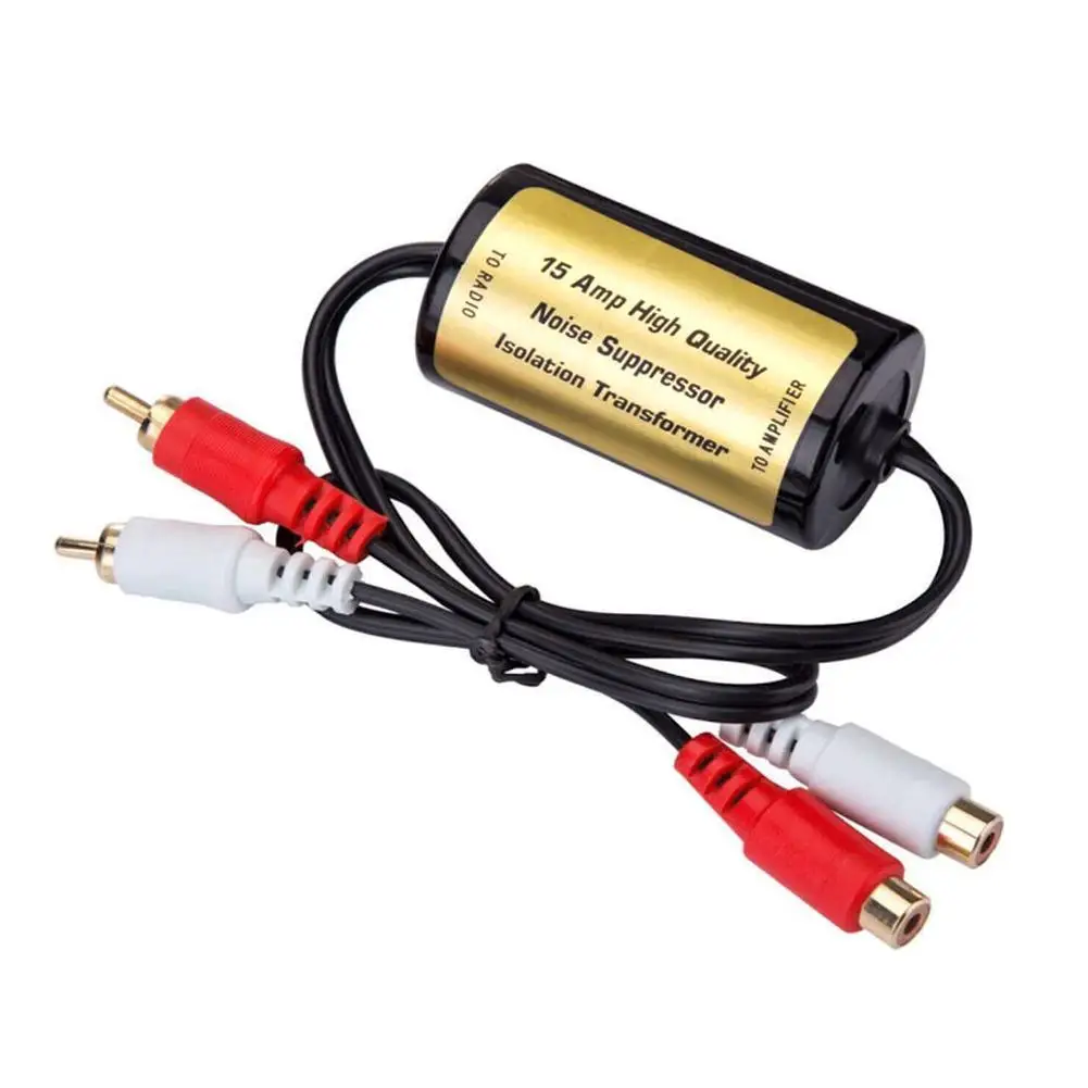 RCA Audio Noise Filter Suppressor Ground Loop Lsolator For Car And Home Stereo 2×RCA Male 2×RCA Female