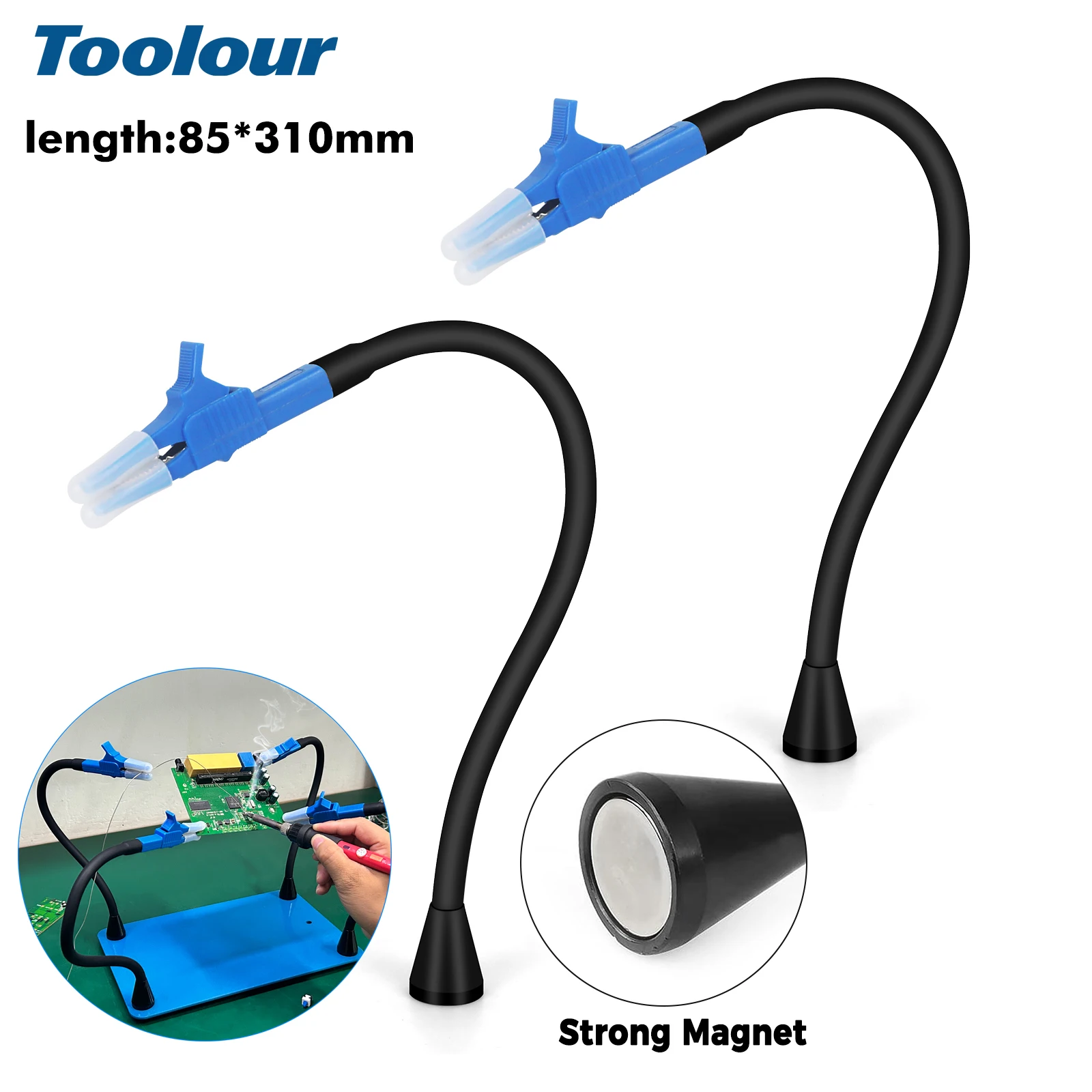 Toolour 2/5PCS Magnetic Soldering Helping Hands Third Hand Tools for Soldering Wire Holders with Flexible Gooseneck Metal Arms