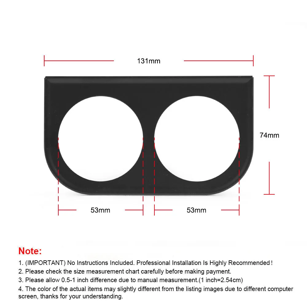52mm Dual Gauge Under Dashboard Mounting Bracket Pod Universal Black Silver car meters holder