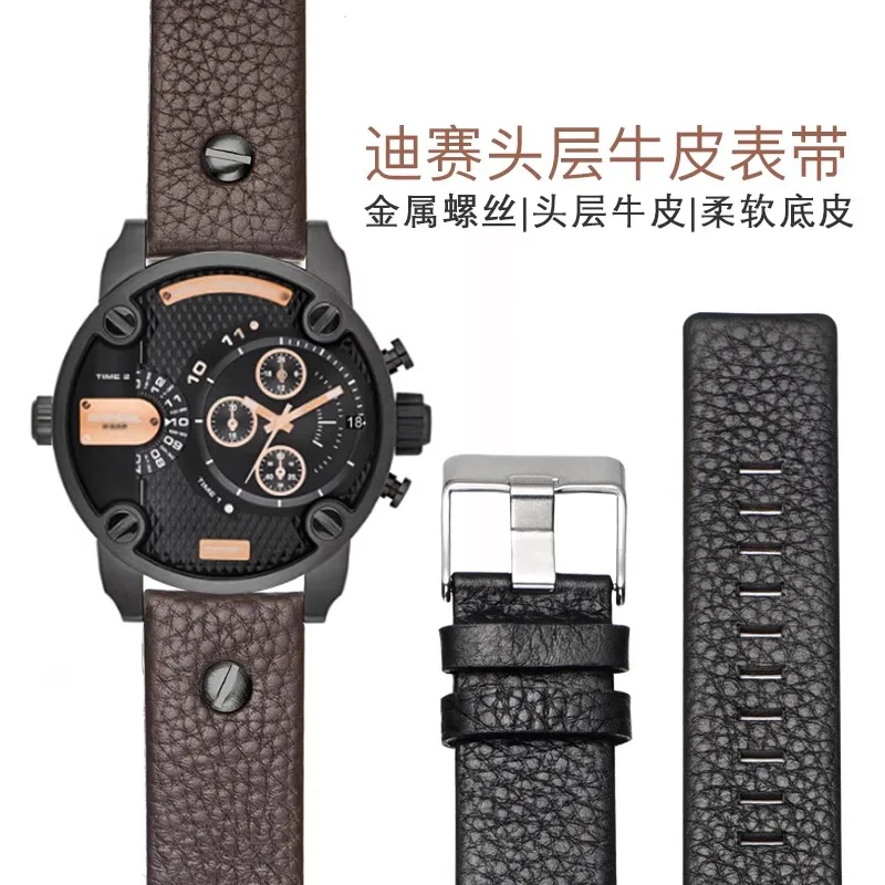 Cinturino In Vera Pelle Da Uomo Per Diesel Dz4316 Dz7395 7305 4209 4215 Dz7257 Dz4318 Dz7313 Cinturino In Pelle Bovina 24Mm 26Mm 28Mm 30Mm