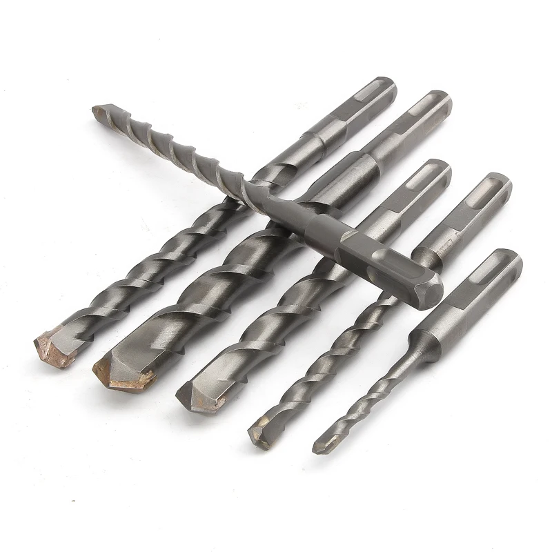 110 150 200 280 350mm Length 1Pcs Square Handle Electric Hammer Drill Bit Cement Wall Concrete Impact Drill Bit 5.5 6.5 8.5mm