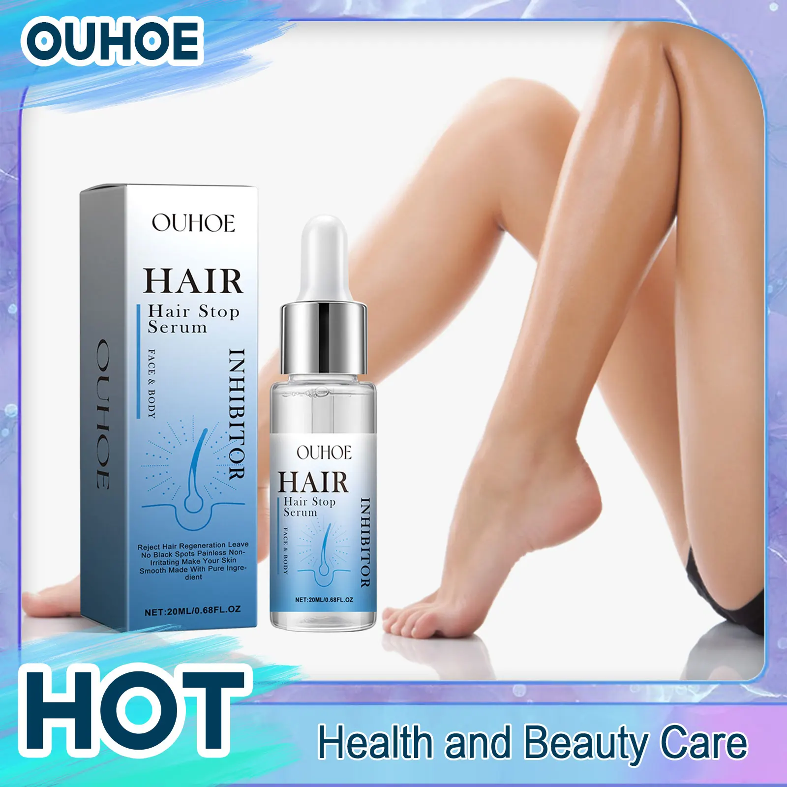 Permanent Hair Inhibiting Serum Stop Hair Growth Body Underarm Legs Arms Moisturize Whitening Powerful Painless Depilatory hair growth removal inhibitor