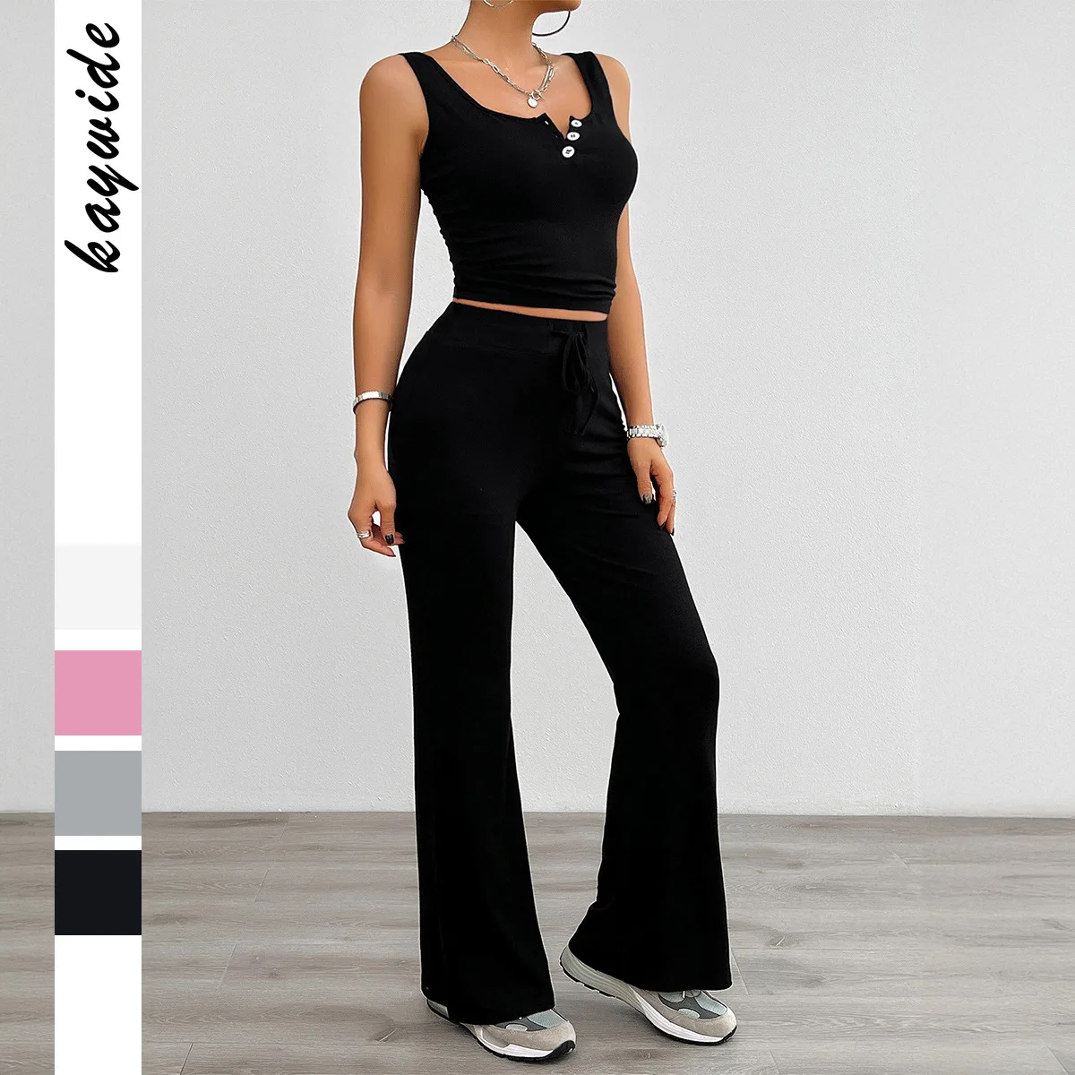 FARRAH Crop-Pulli mit Rüschen black