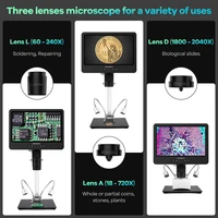 Andonstar Trinocular HDMI USB Digital Microscope AD249SM 2000X 10.1" IPS LCD for Electronics Soldering Tool for PCB Solder Check 2