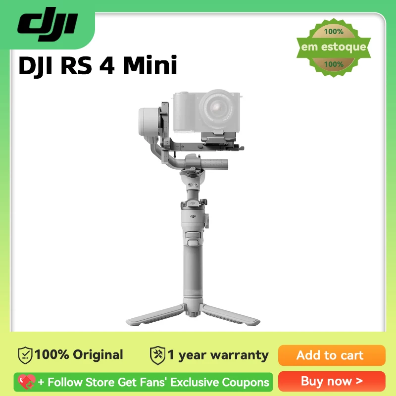 DJI RS 4 Mini 2nd-Gen Automated Axis Locks 2kg/4.4lbs Payload for Camera and Phone