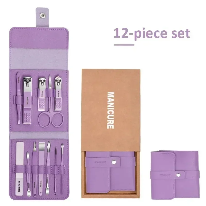 Nail Cutter Set 16pcs/set Stainless Steel Nail Clippers Set Folding Bag Manicure Cutter Kits Scissors Makeup Beauty Tool