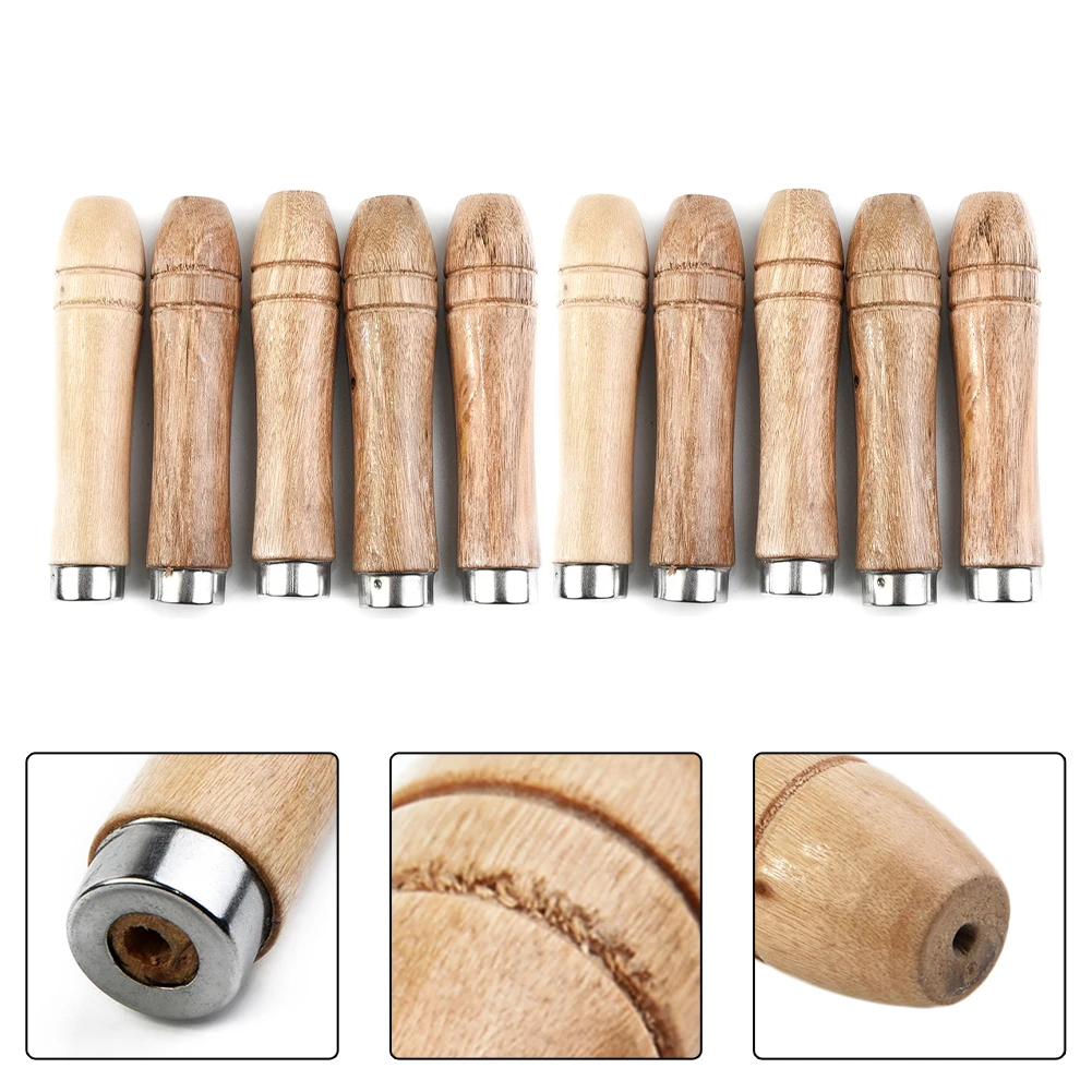 

Ergonomic Wood For File Handles with Metal Sleeve Set of 10 Handles for Metal For Files Wood Rasps Screwdrivers and Hand Drills