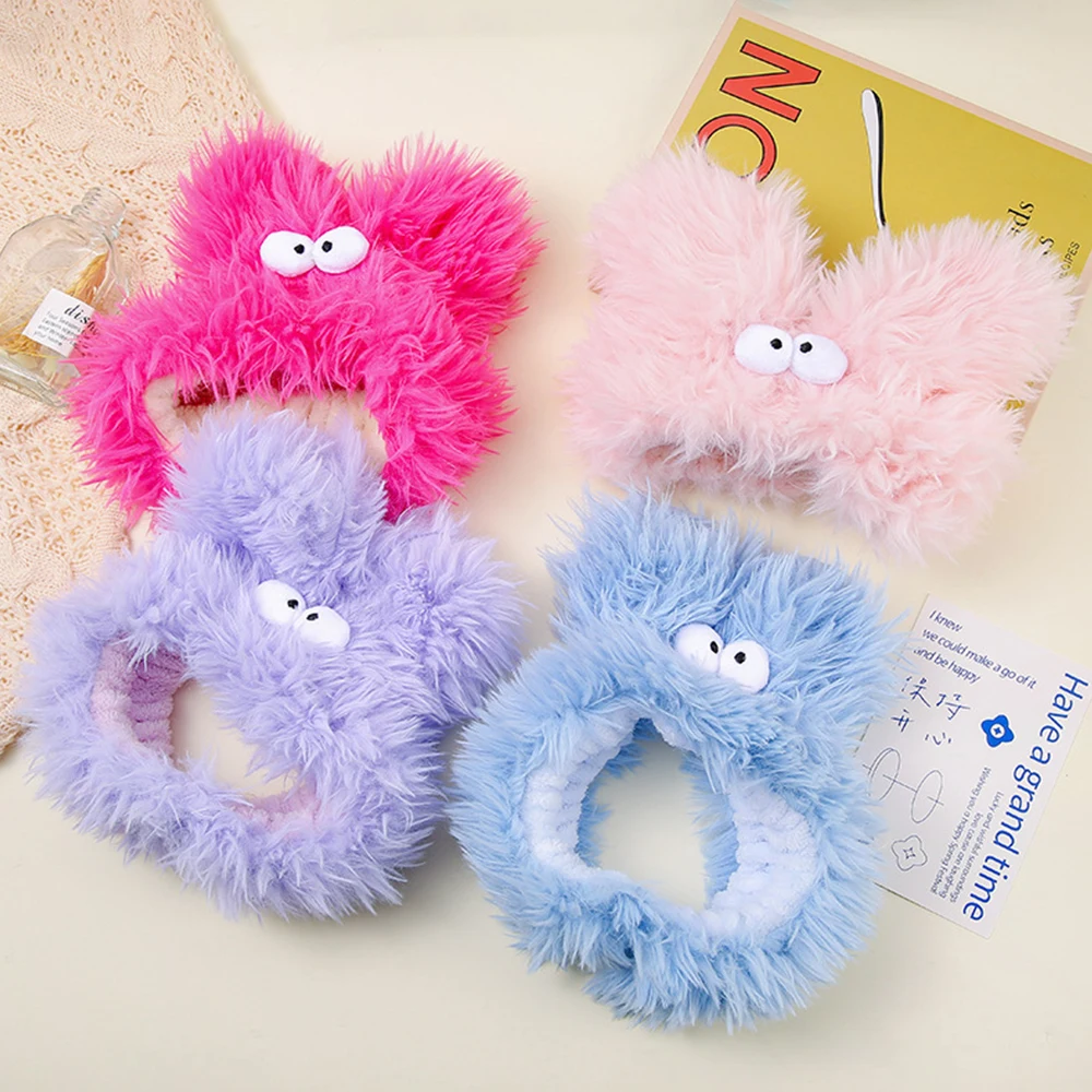 Wash Face Fun Hair Band Cartoon Funny Dopamine Face Wash Hairpin Cute and Fun DIY Doll Braids Makeup Headband Accessories Gift animal doll hairpin wash face plush elastic ponytail holder brooch women hair accessories panda headband chinese style headwear