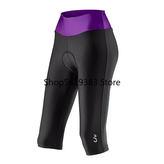 Cycling Pants LIV Cycling 3/4 Pants Womens Spring/Autumn Team Trousers MTB Road Bicycle Pink Gel Pad Quick Dry